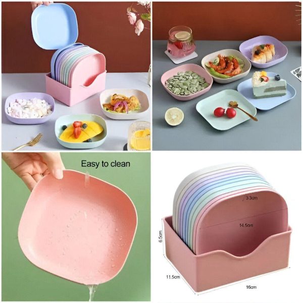 Multi-Function Eco-Friendly Colored Plastic Bone Dish (10 Pieces)