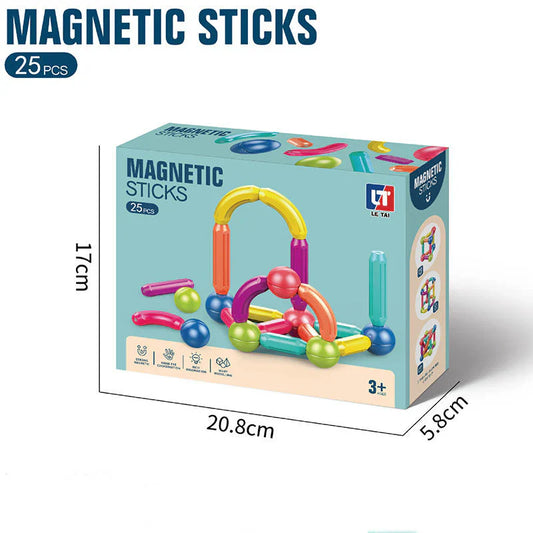 25 PCS DIY 3D Model Magnetic Stick and Ball Construction Set